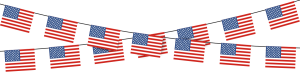 Patriotic American Flag Footer