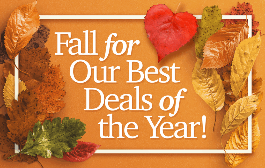 Fall for Our Best Deals of the Year